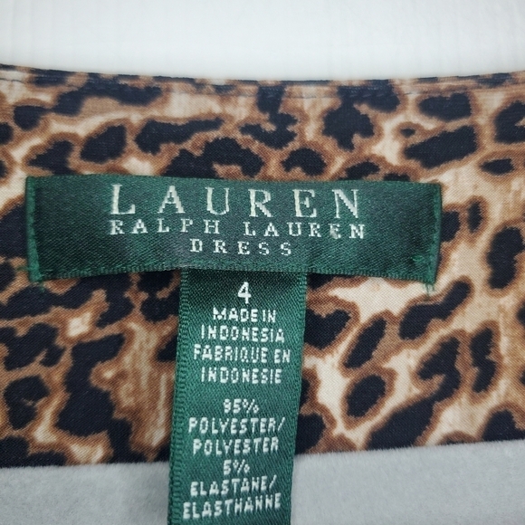 Lauren Ralph Lauren Animal Print Faux Wrap Dress Size 4 - Picture 8 of 10